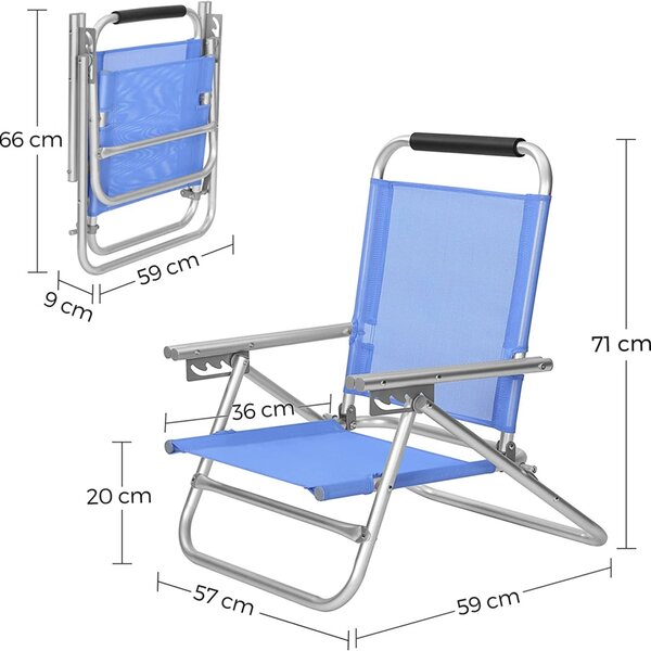 Стол за плаж Songmics Зелен 57x59x71 см