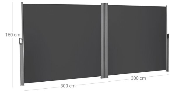 Двойна странична тента Songmics Сива 160x600 см