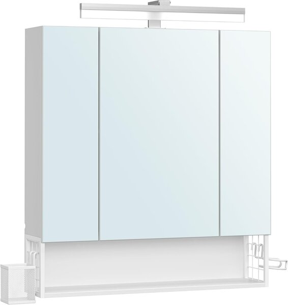 Шкаф за баня с огледало White Vasagle 70x16.5x75 cm