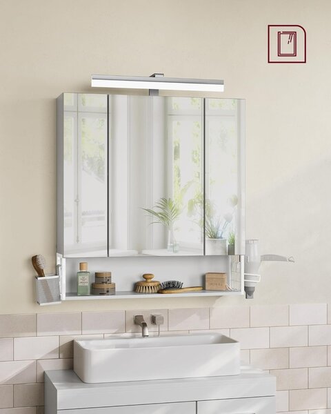 Шкаф за баня с огледало White Vasagle 70x16.5x75 cm