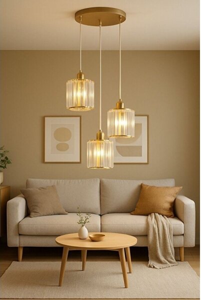Полилей на кабел BELLA 3xE27/40W/230V златен