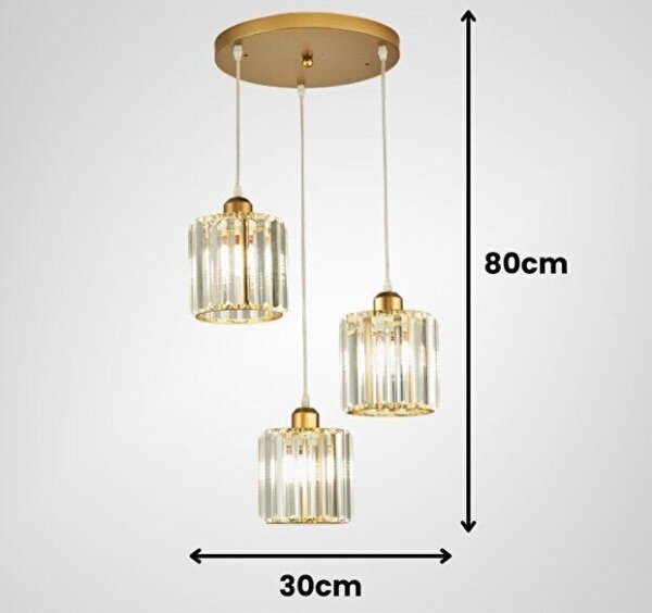Полилей на кабел BELLA 3xE27/40W/230V златен
