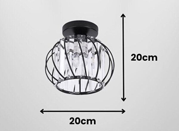 Таванно осветително тяло BELLA 1xE27/40W/230V Ø 20 см черно