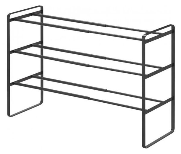 Черен регулируем рафт за обувки с 3 нива Maebashi - YAMAZAKI