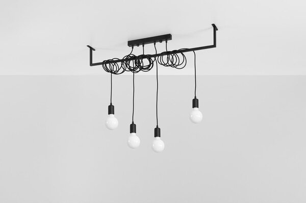 Черна висяща лампа , дължина 100 cm Vakors - Nice Lamps