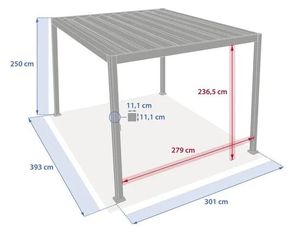 Пергола Hesperide Evora, Прибиращ се покрив, Графит, 4x3 m
