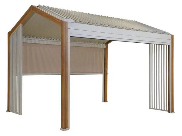 Пергола Hesperide Ecozia, Алуминий с дървесен ефект, 4x3 m