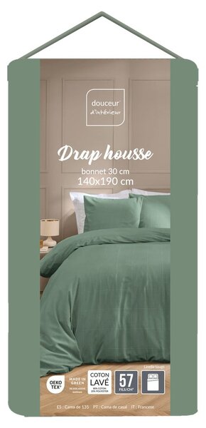 Зелен чаршаф 140x190 cm Linella – douceur d'intérieur