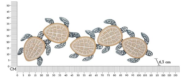 Метална декорация за стена 111,5x43 cm Tartarughe – Mauro Ferretti