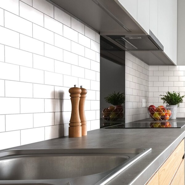 Комплект стикери за плочки 30 бр. 20x10 cm Subway Tiles White - Ambiance