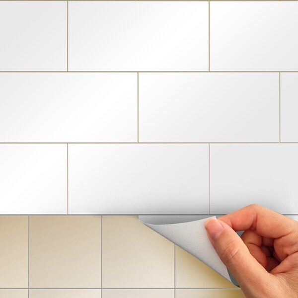 Комплект стикери за плочки 30 бр. 20x10 cm Subway Tiles White - Ambiance