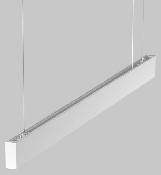 Maytoni LED висяща лампа Basis, бяла, CCT, дължина 112,5 cm, Затъмняване, Бял, Дневна/трапезария, Алуминий, Модерен