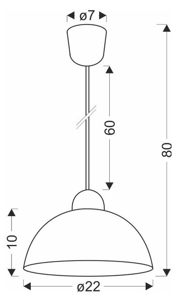 Кремава висяща лампа със стъклен абажур ø 22 cm Vanilia - Candellux Lighting