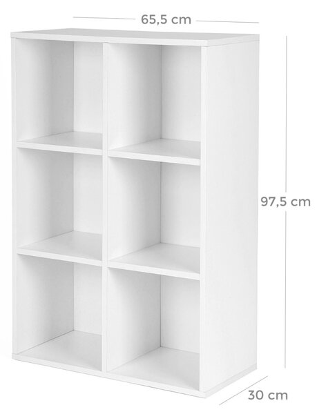 Vasagle Библиотека Бяла 97.5x65.5x65.5x30 cm
