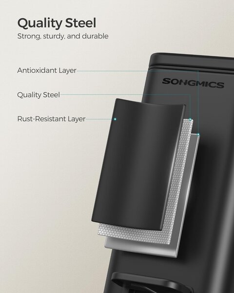 Кошче за боклук, Songmics, черен, 29x14.5x29.5 см