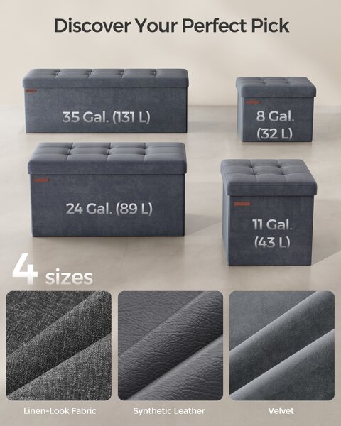 Ракла за съхранение, Songmics, сив, 110x38x38 см