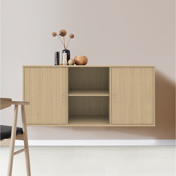 Нисък висящ скрин от декор от дъб в естествен цвят 133x61 cm Mistral – Hammel Furniture