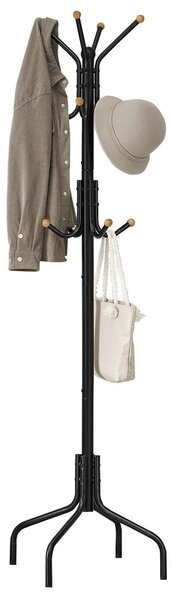 Закачалка тип дърво, Songmics, черен, 56.5x56.5x180.1 см