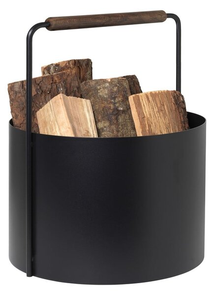 Черна метална кошница за дърва за огрев Камина - Blomus