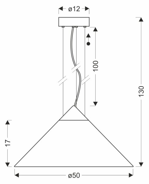 Полилей на кабел PRESTO 1xGX53/10W/230V Ø 50 см златен/димчато сив
