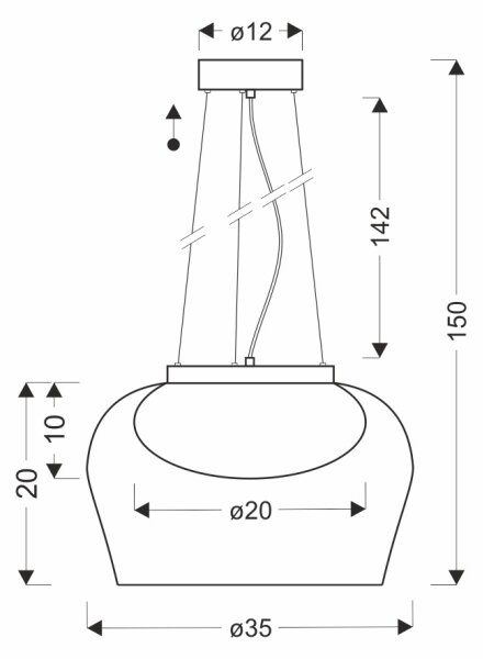 Полилей на кабел INSIEME 1xGX53/10W/230V pr. 35 cm димчато бежов