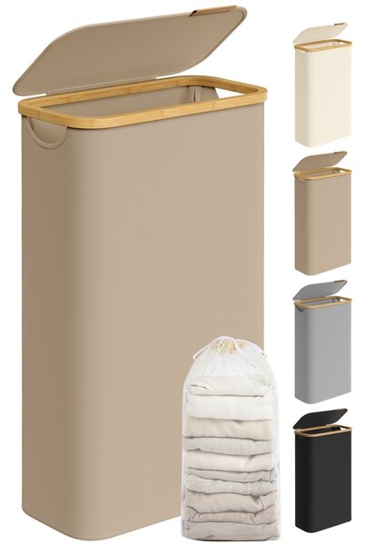 Songmics Кафяв кош за пране 42x22.5x22.5x70.5 cm