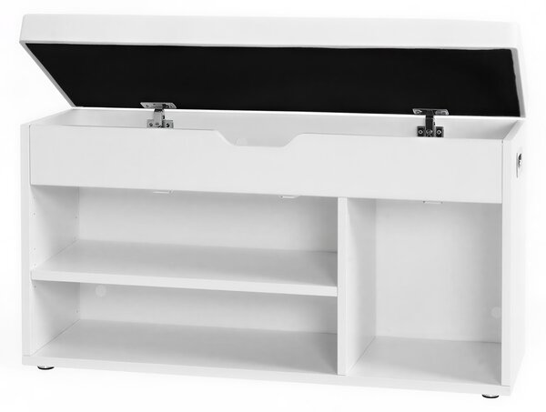 Пейка Vasagle с място за съхранение Vasagle White 80x30.3x30.3x44 cm