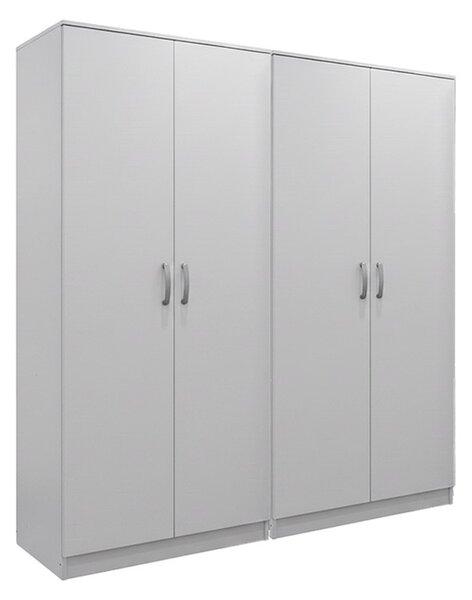 Шкаф с 4 врати, Athos I V1, бял, 160x42x180 см