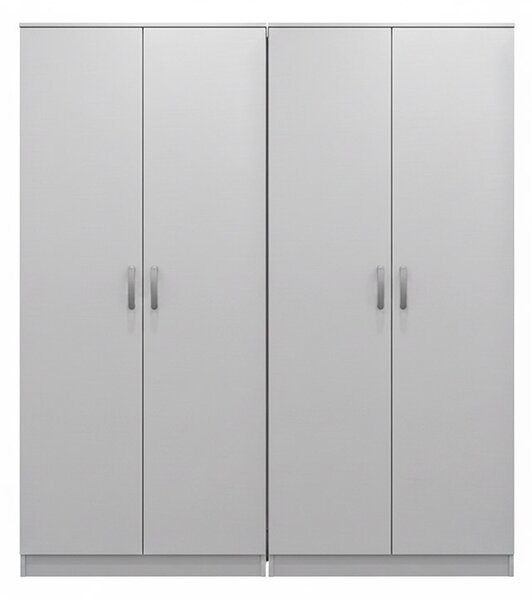 Шкаф с 4 врати, Athos I V1, бял, 160x42x180 см