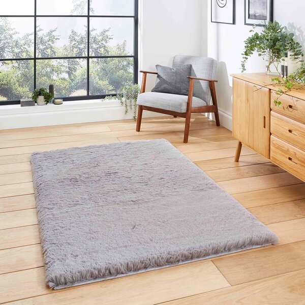 Сив килим 80x150 cm Super Teddy – Think Rugs