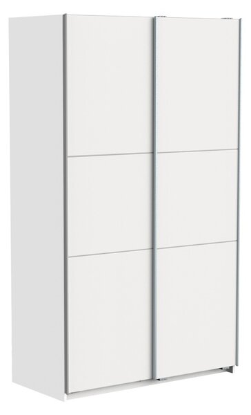Гардероб с 2 плъзгащи врати, Kawen, бял, 116.5x60x203 см