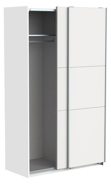 Гардероб с 2 плъзгащи врати, Kawen, бял, 116.5x60x203 см