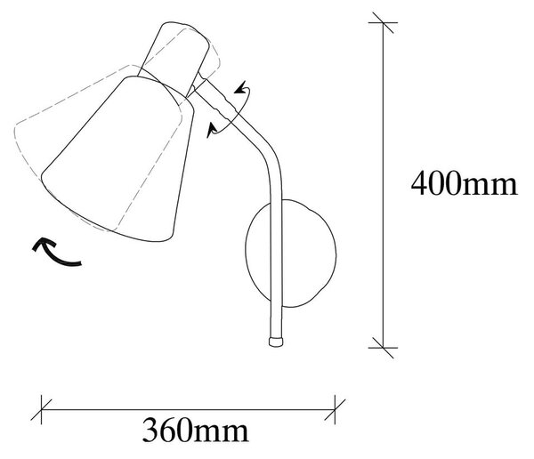 Стенна лампа в черно и златисто ø 15 cm Sivani - Opviq lights