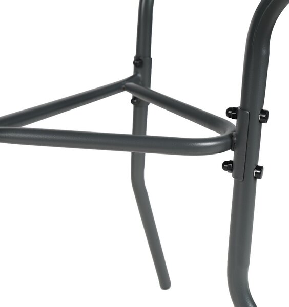 Полукръгла градинска холна масичка тип конзола, Bion, тъмносив, 70x40x65 см