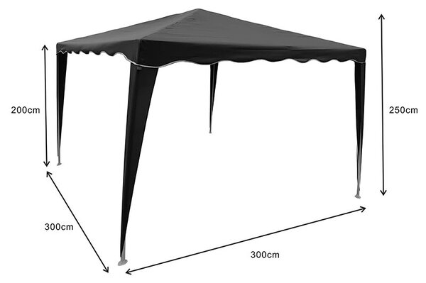 Градински павилион, Gazebo, тъмносив, 300x300x250 см