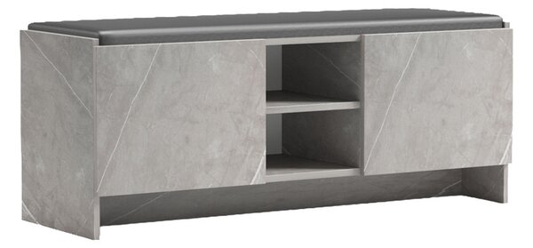 Пейка-шкаф за обувки с място за съхранение, Zulla, сив, 110x37x43 см