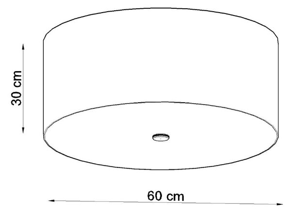 Черно осветително тяло за таван с текстилен абажур ø 60 cm Volta – Nice Lamps