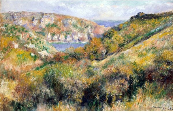 Репродукция на картина на Огюст Реноар - , 60 x 40 cm Hills around the Bay of Moulin Huet, Guernsey - Fedkolor