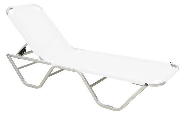 Шезлонг, Dessie, бял, 59.5x193x29.5 см