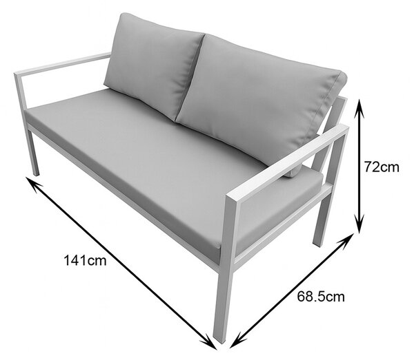 Градински комплект от 4 части, Gardenly, бял, 141x68.5x72 см