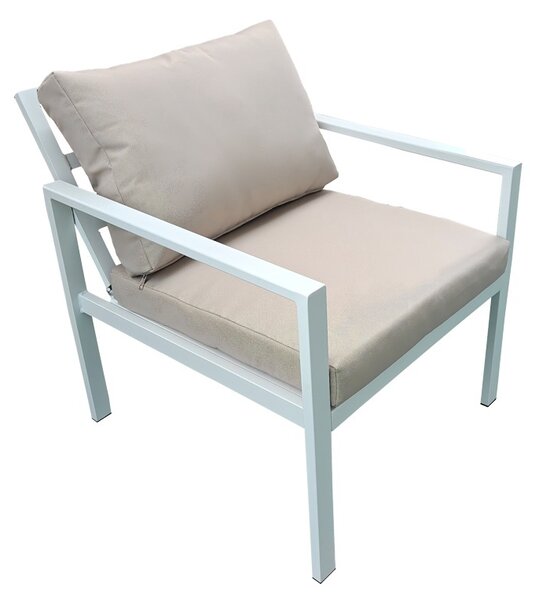 Градински комплект от 4 части, Gardenly, бял, 141x68.5x72 см