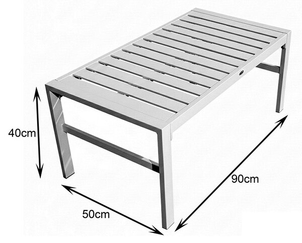 Градински комплект от 4 части, Gardenly, бял, 141x68.5x72 см