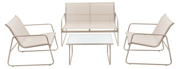 Градински комплект от 4 части, Veranda, бежов, 110x74x75 см