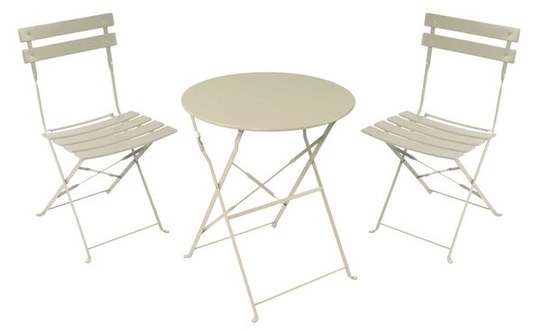 Сгъваем градински комплект от 3 части, Bistro, бежов, 60x60x82 см