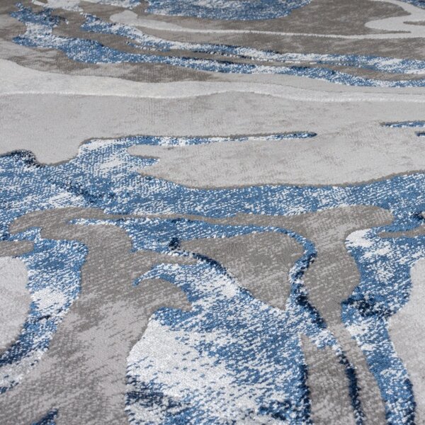 Килим пътека, Marbled Flair Rugs, тъмносин, 60x230 см