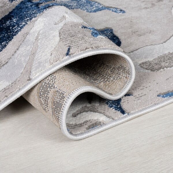 Килим пътека, Marbled Flair Rugs, тъмносин, 60x230 см