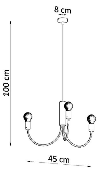 Черно висящо осветително тяло ø 45 cm Karim – Nice Lamps