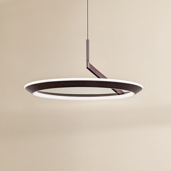 Lucande LED висяща лампа Eldra, кафеникаво кафяво, Ø 55 cm, CCT, Затъмняване, Кафяв / ръждив, Дневна/трапезария, Метал, Модерен