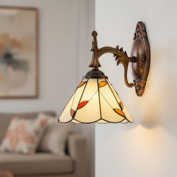 Brilagi - Tiffany витражна стенна лампа FOLIA 1xE14/40W/230V