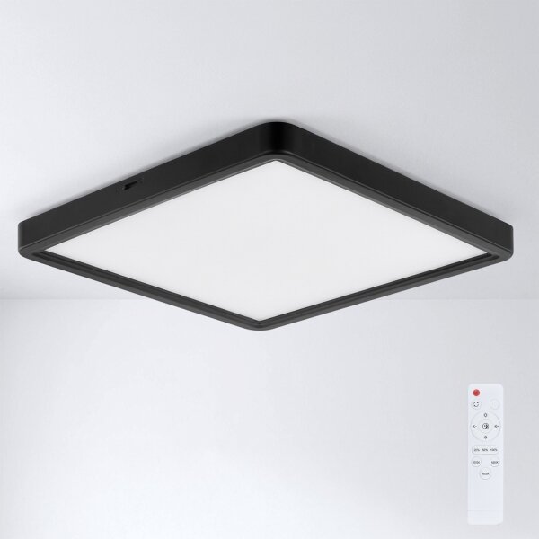 Brilagi - LED димируемо таванно осветително тяло ESTELA SQUARE LED/36W/230V 31x31 cm черно + дистанционно управление